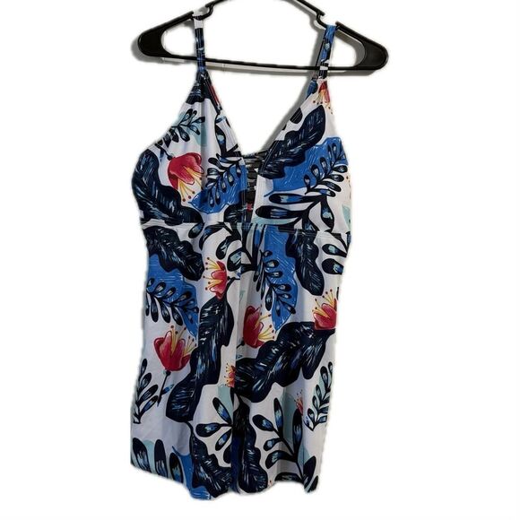 Blue Fitted Camisole Swim Top - Picture 1 of 4